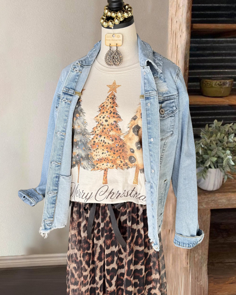 Leopard Christmas Tree T-shirt