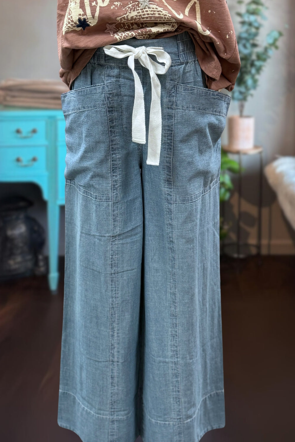 Chambray Denim Pants
