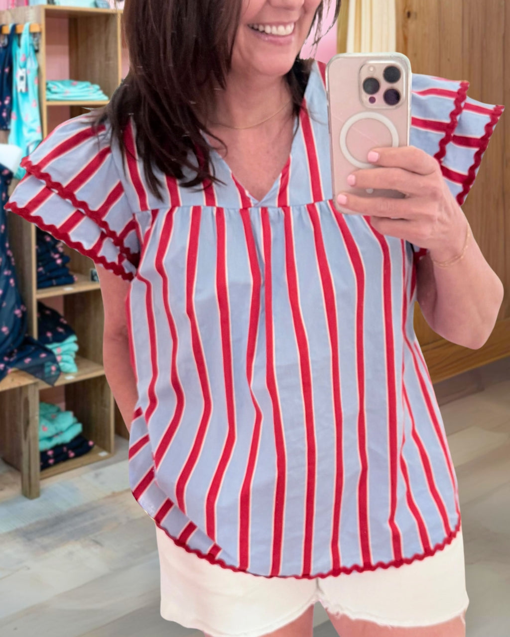 Ruffle Striped Beauty Top