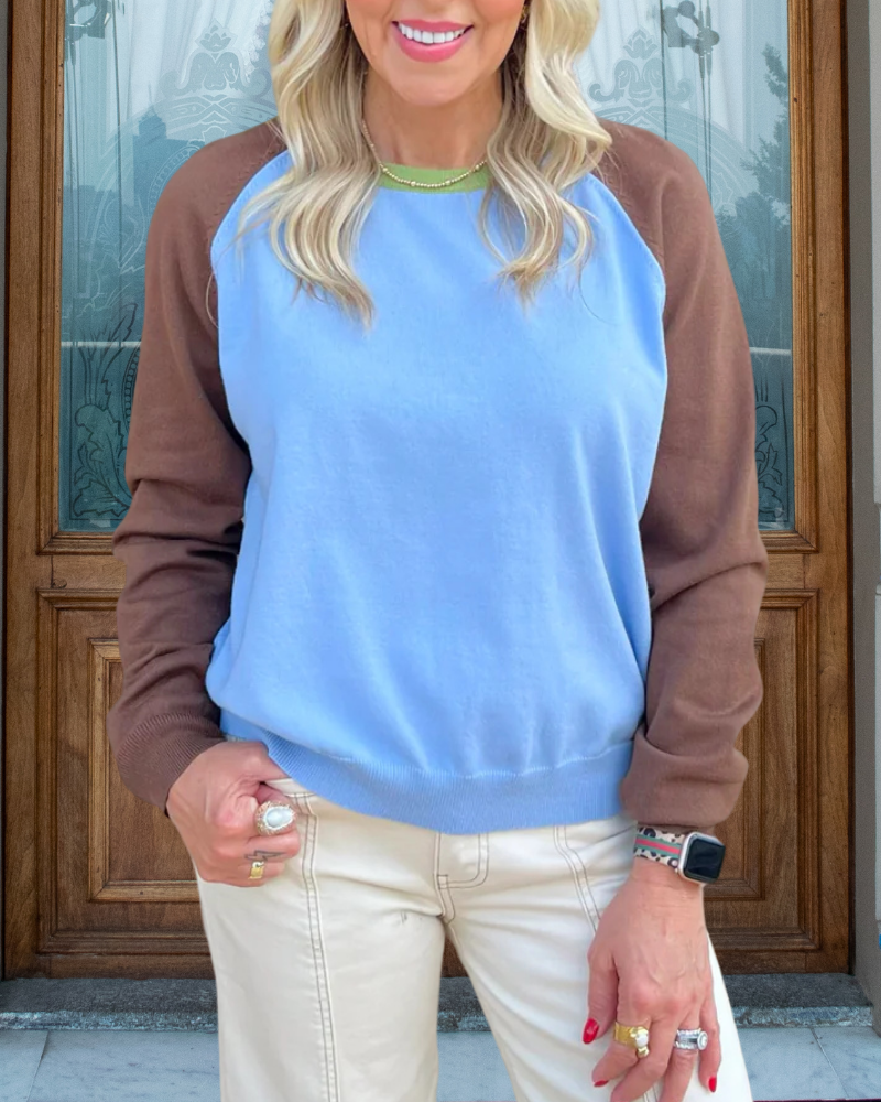 Contrast Color Stitching Sweatshirt