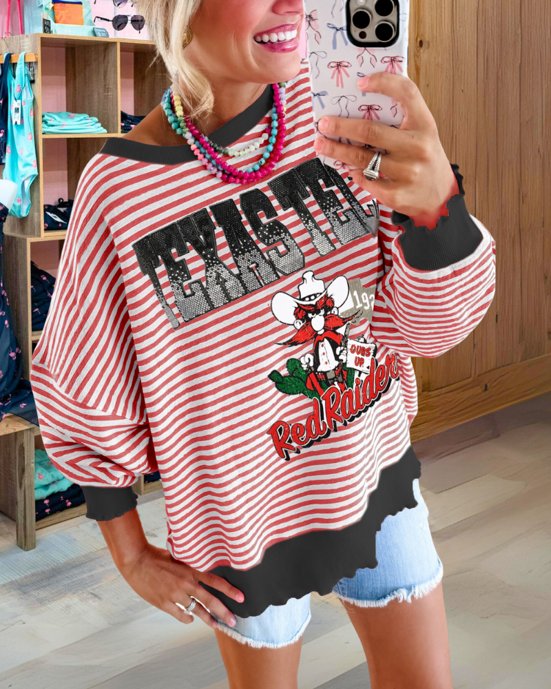 Texas Tech Embroidered Pullover
