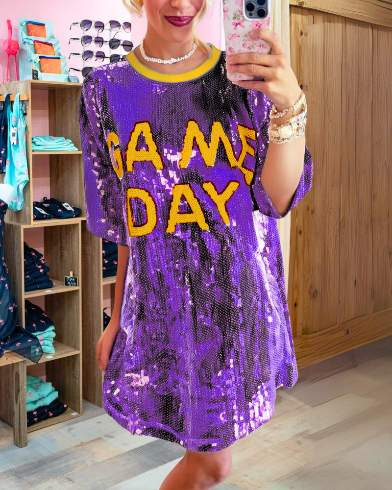 Game Day Sequined Mini Dress