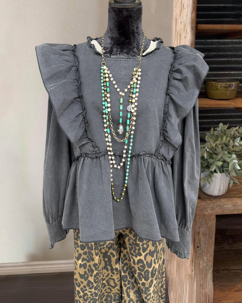 Chic Retro Ruffle Top