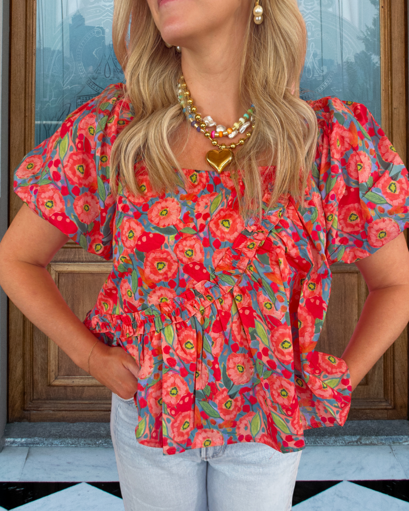 Vibrant Artistic Floral Top