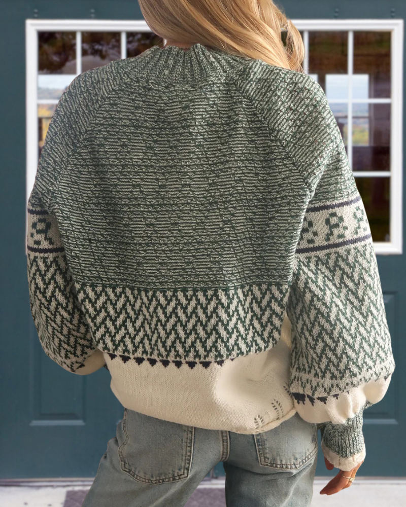 Stylish Geometric V-Neck Tie-Up Top