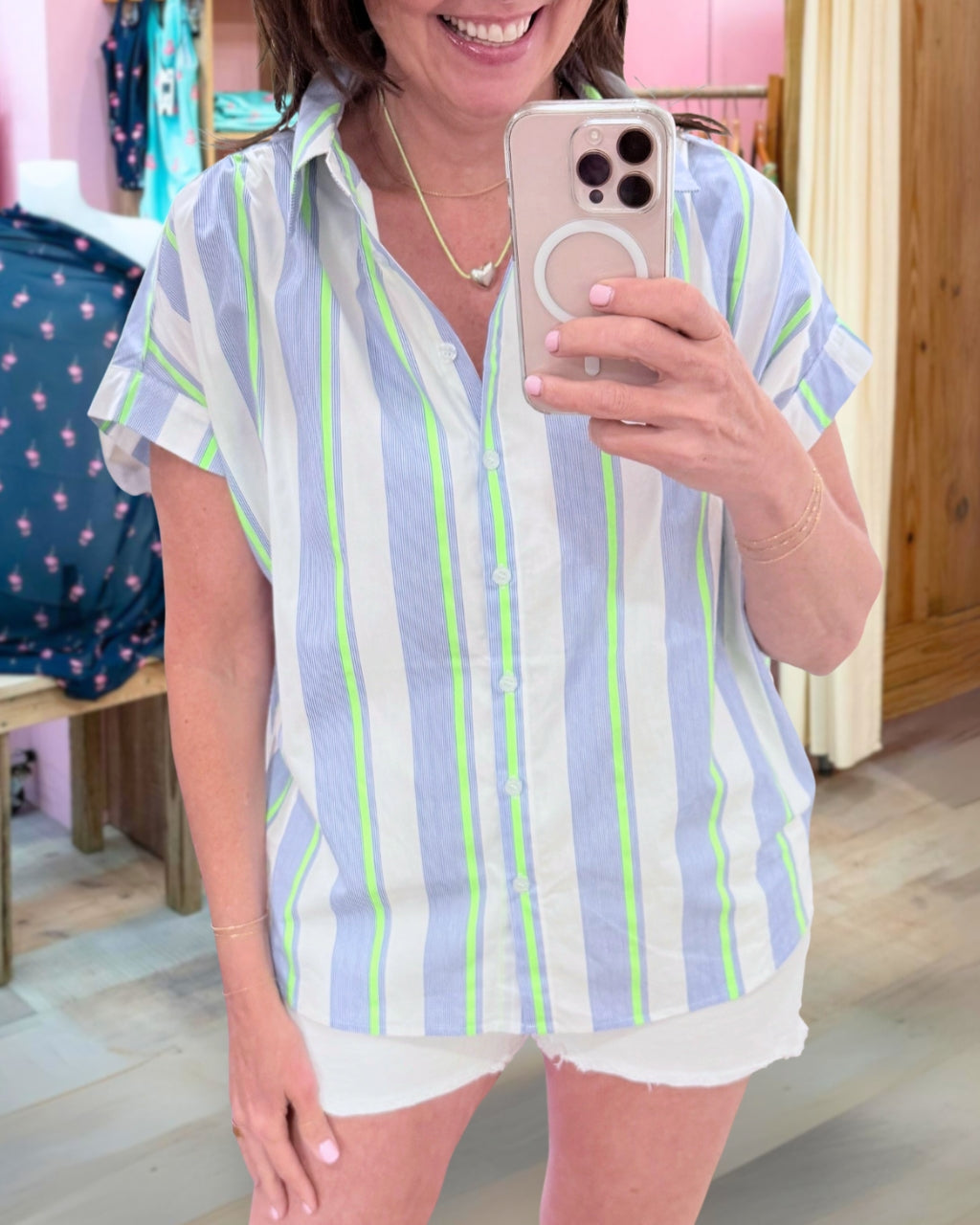 Neon Stripe Lightweight Shirt