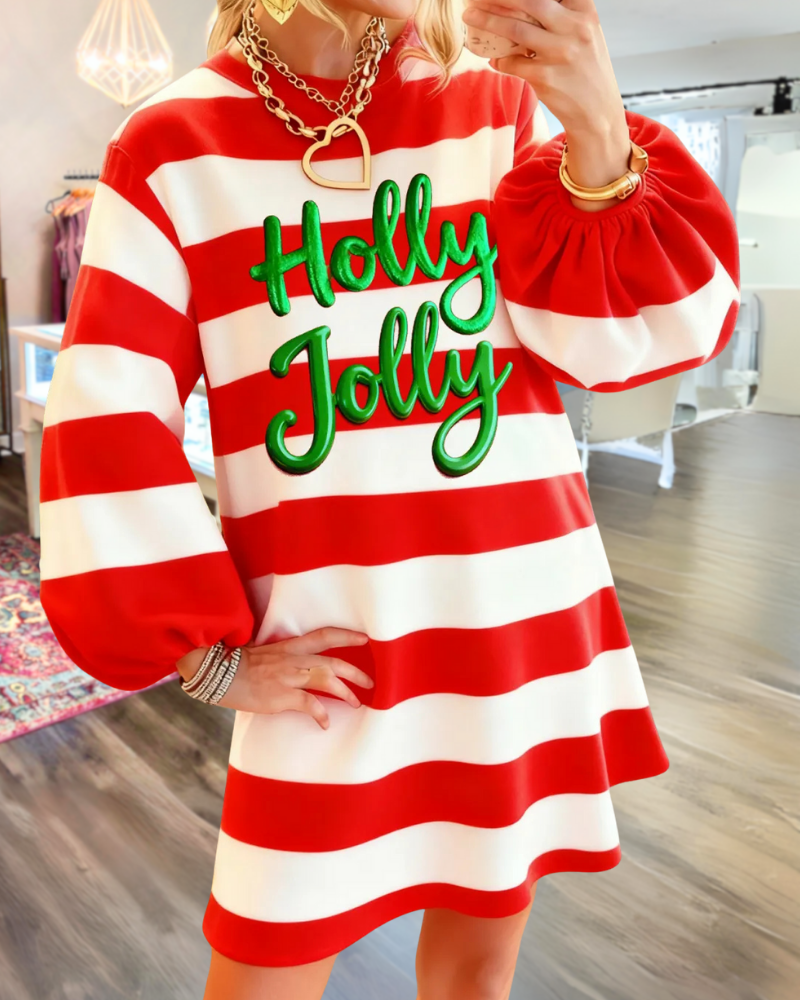 Holly Jolly Striped Mini Dress