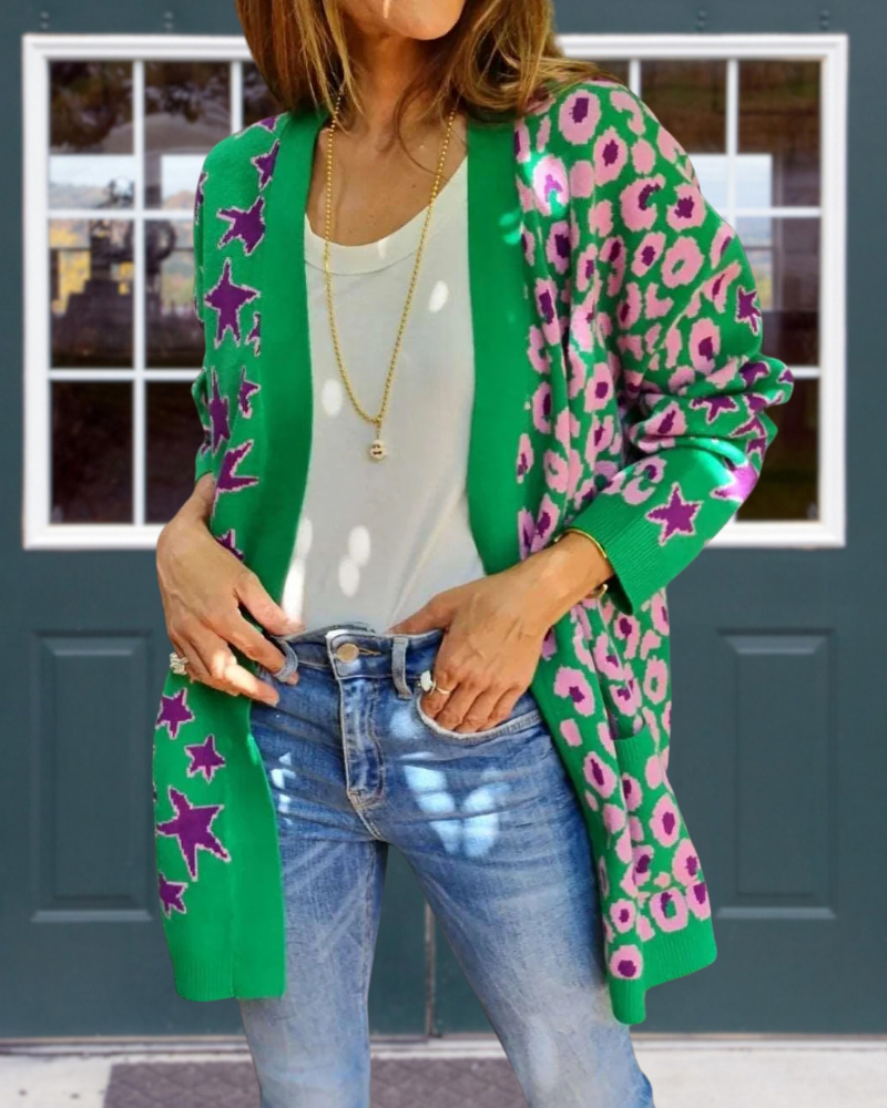 Unique Star Leopard Cardigan