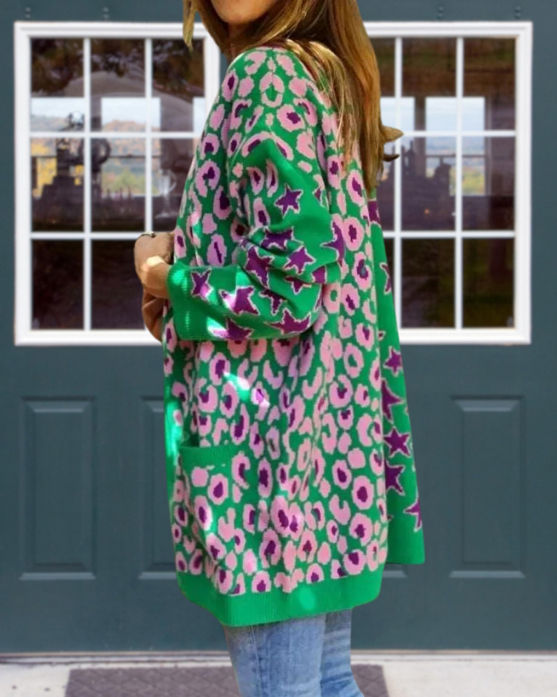 Unique Star Leopard Cardigan