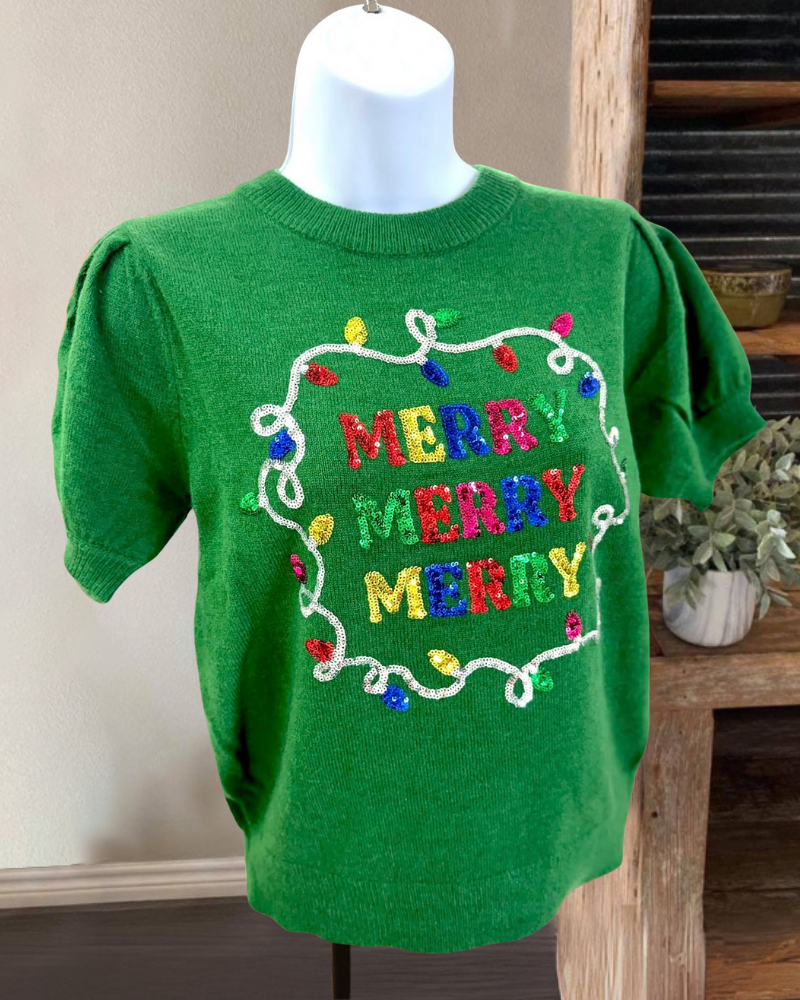 Merry Christmas Crew Neck Top