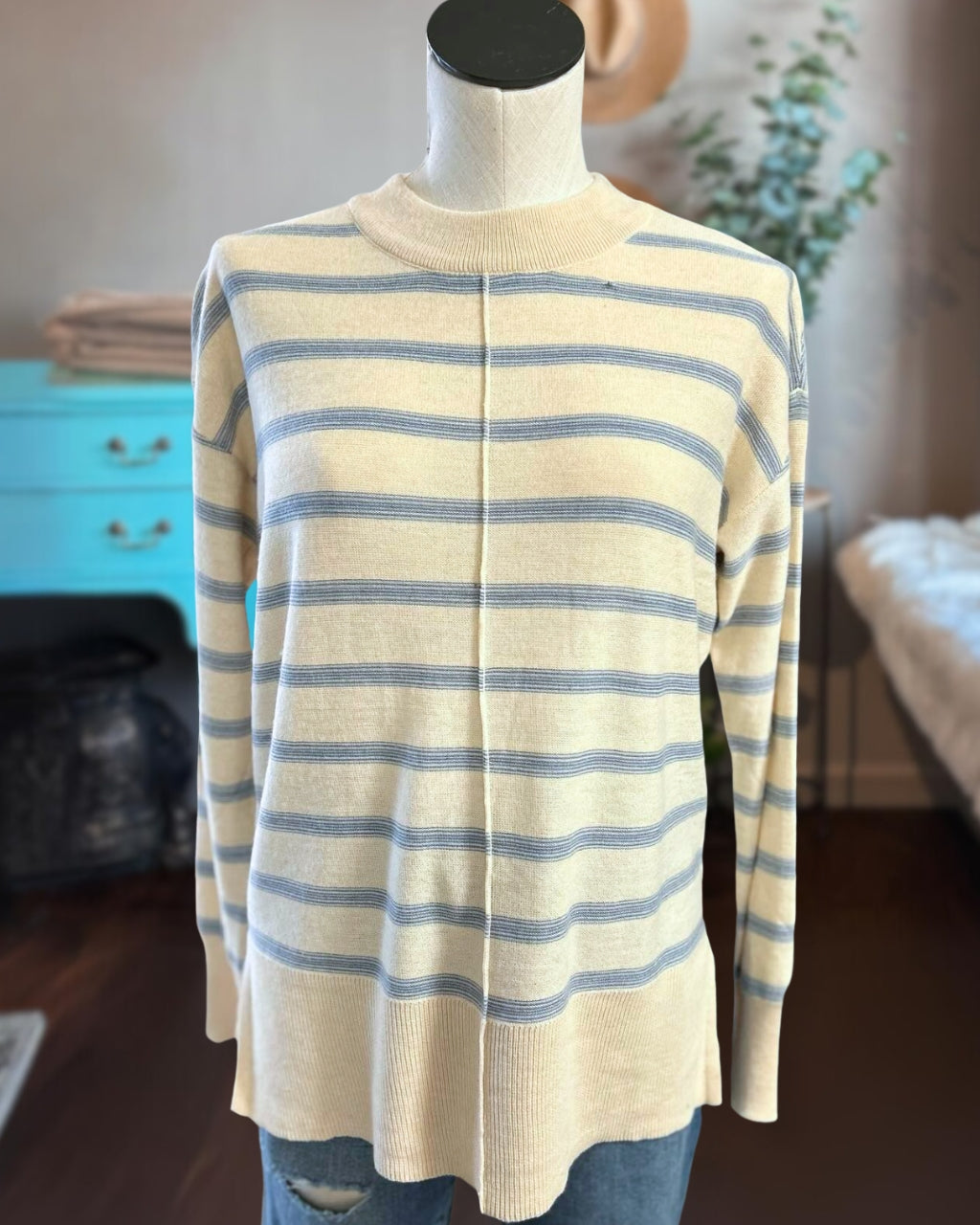 Classic Striped Crewneck Sweatshirt