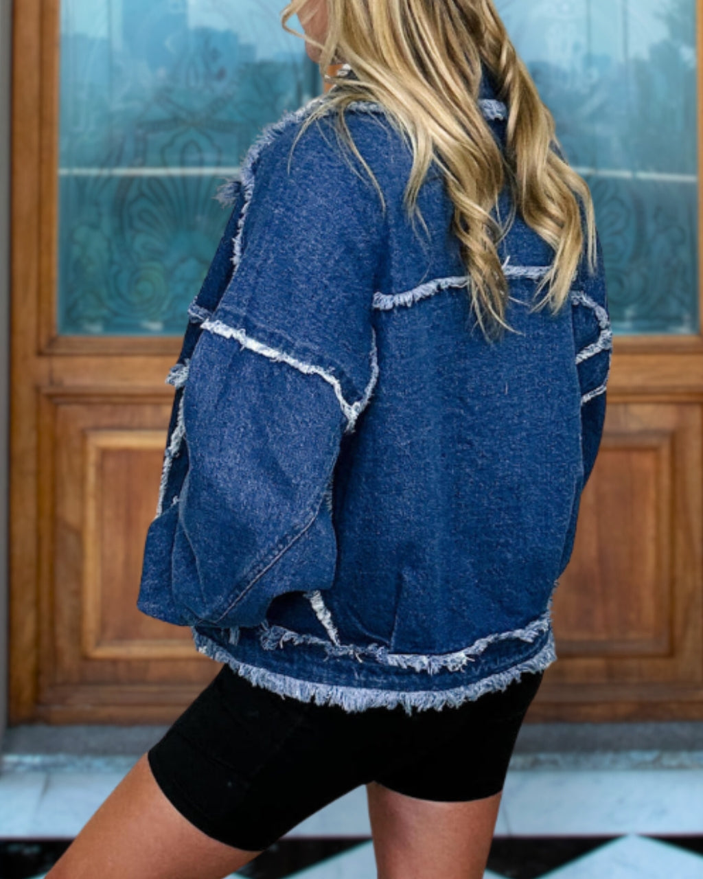Versatile Frayed Denim Jacket