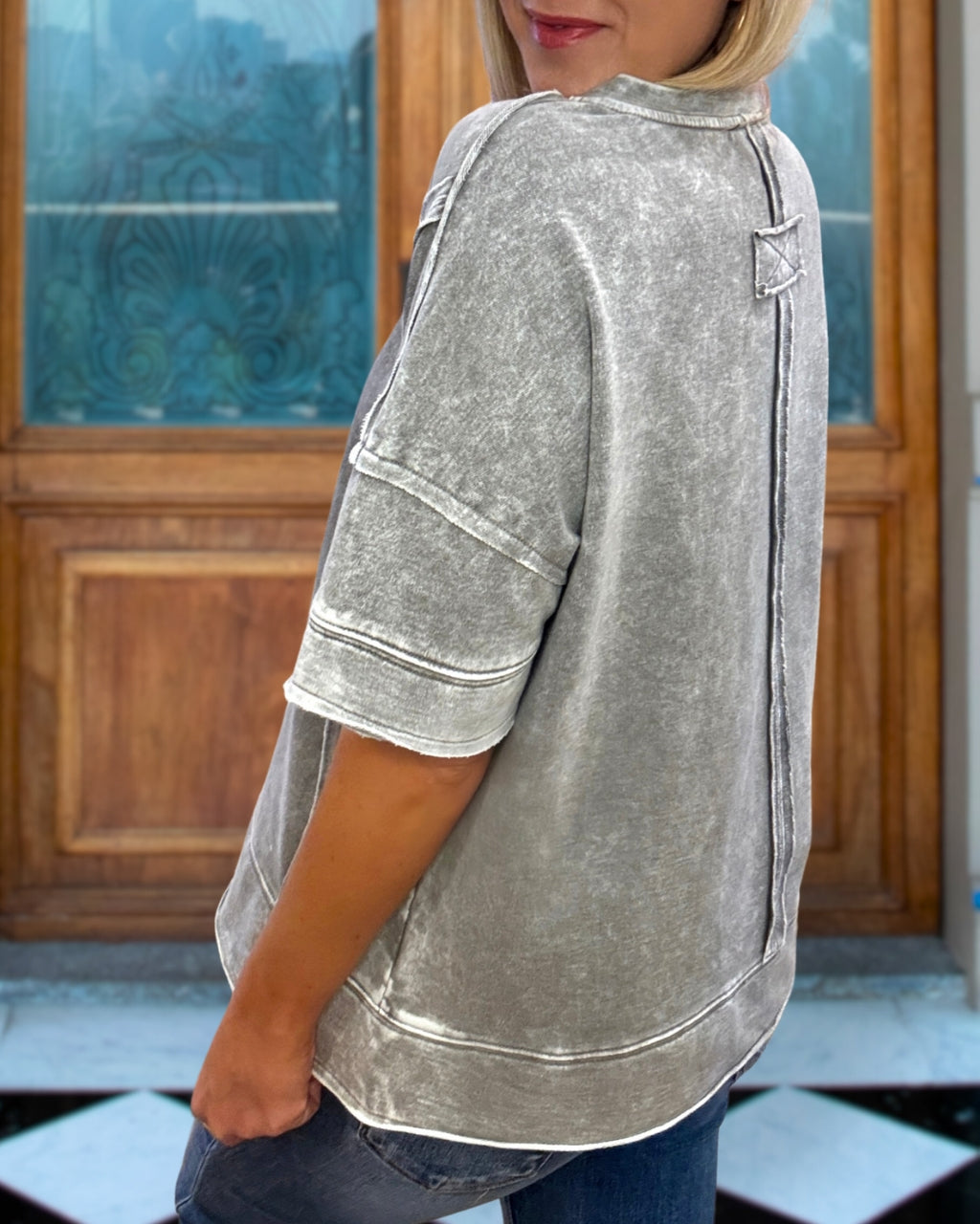 Distressed Washed Oversized Tee