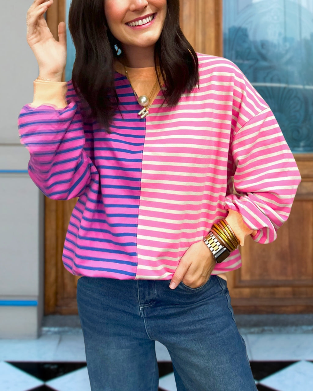 Double Berry Striped Pullover