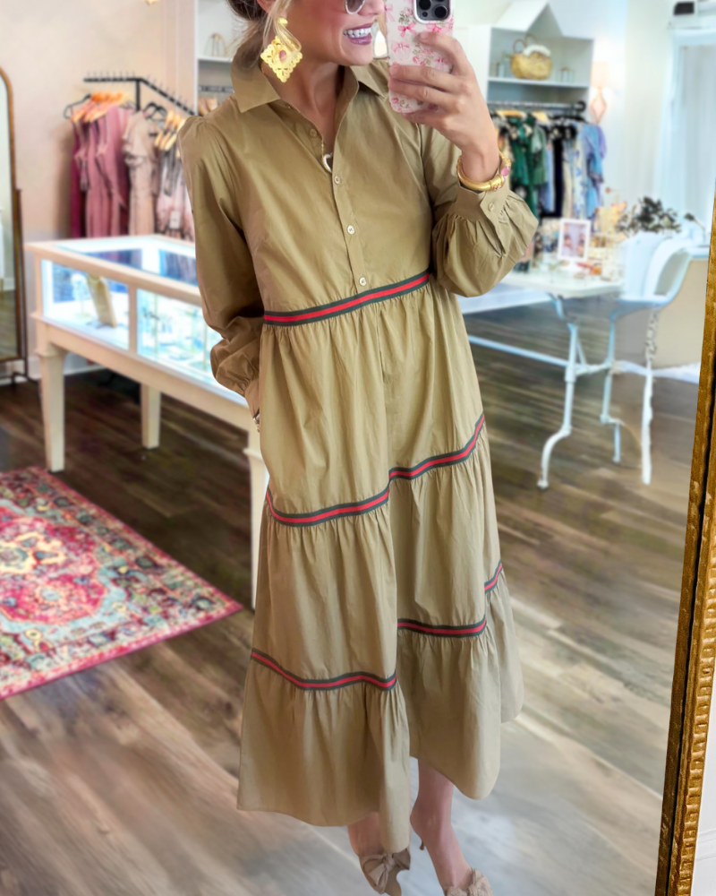 Casual Striped Layered Dress