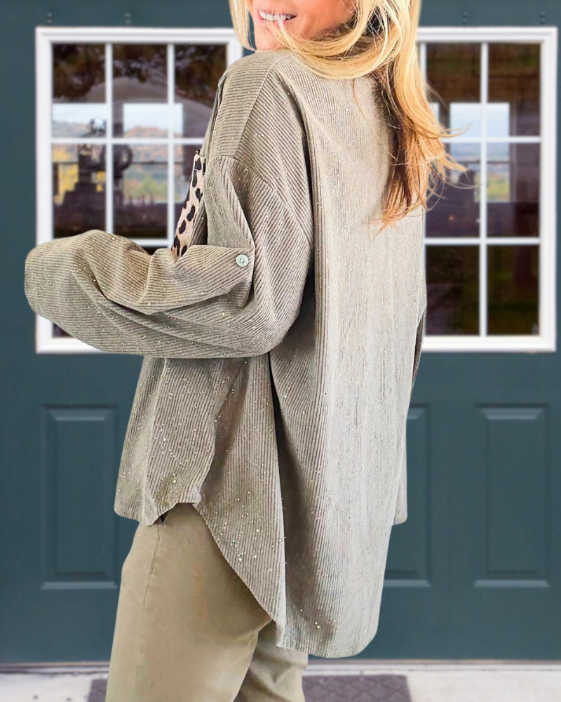 Chic Leopard Plaid Patchwork Shirt