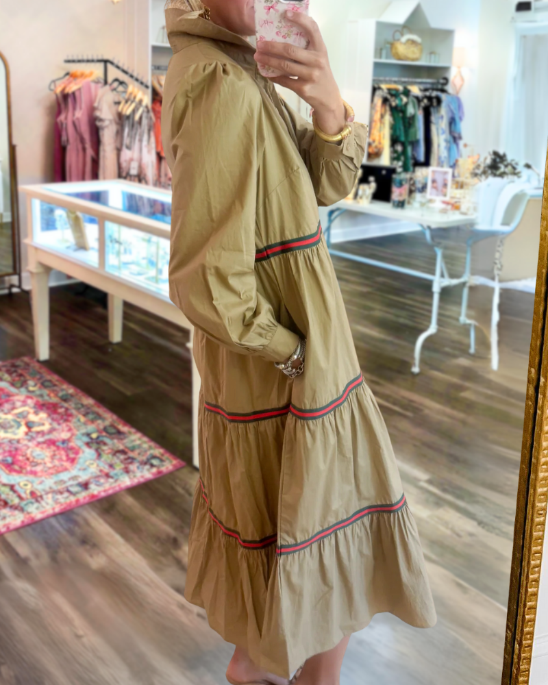 Casual Striped Layered Dress