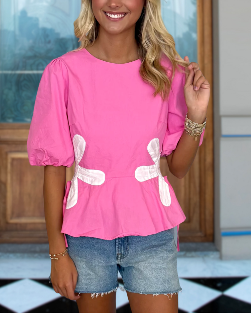 Cheerful Floral Patchwork Top