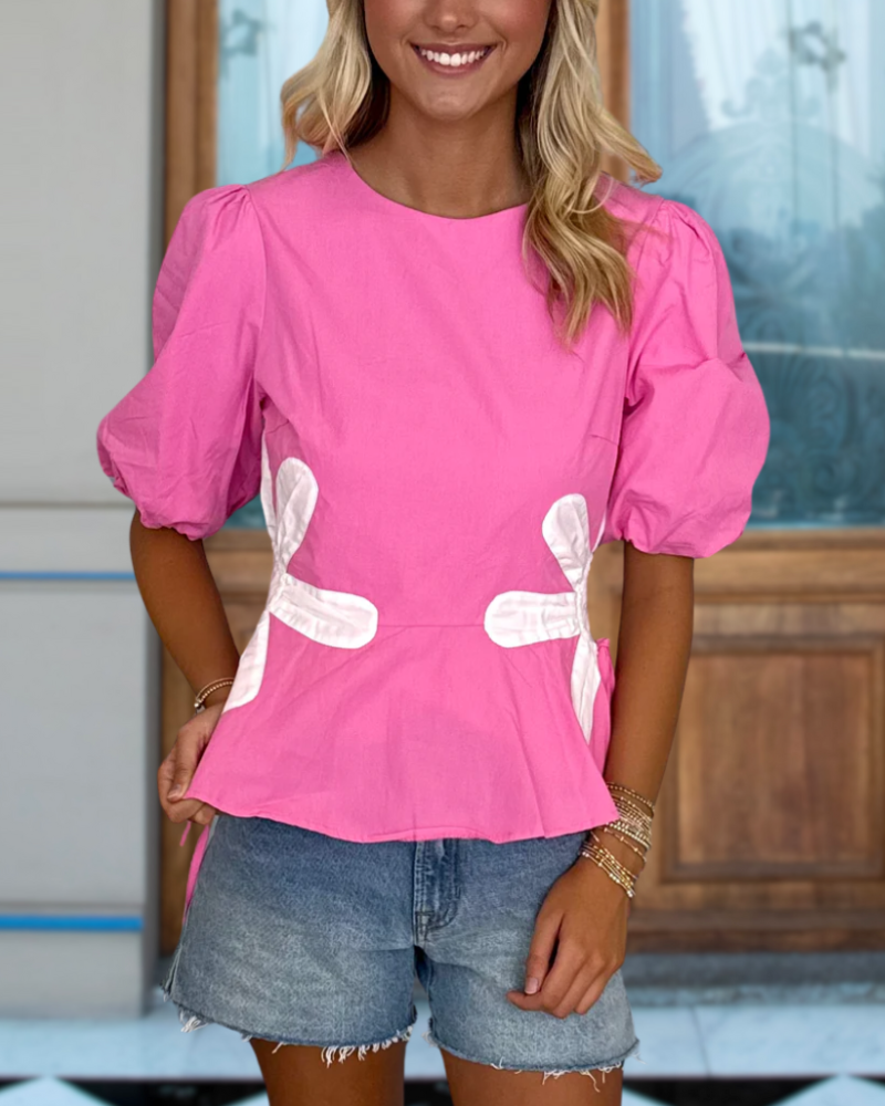 Cheerful Floral Patchwork Top