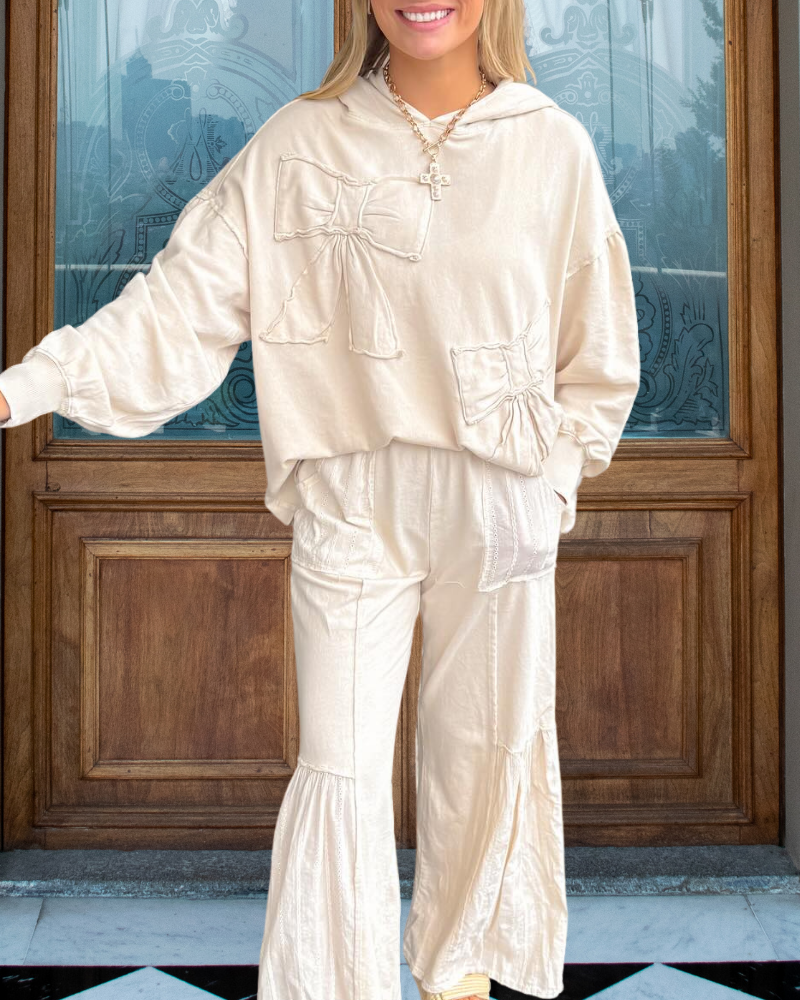 Exquisite Bow Hooded Set