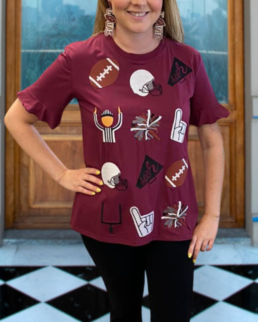 Football Game Embroidered Tee
