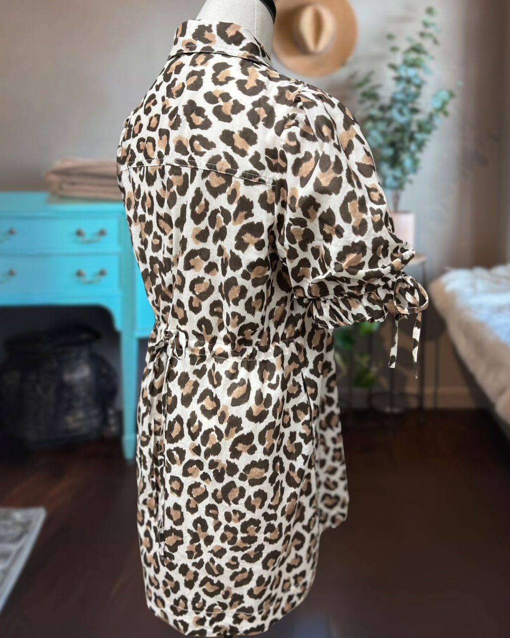 Leopard Satin Mini Dress