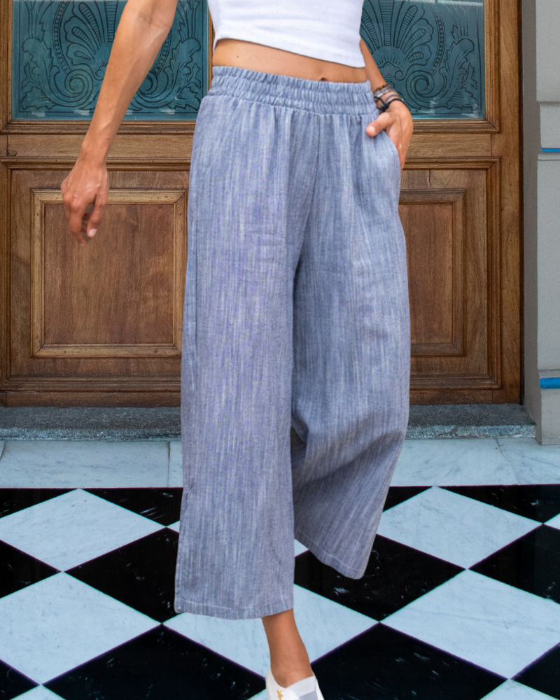 Casual Linen Wide-Leg Pants