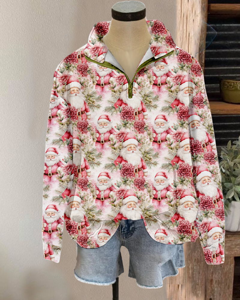 Funny Santa Half-Zip Sweatshirt