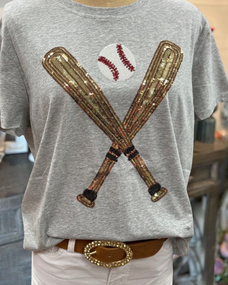 Baseball Sequin Cotton Tee