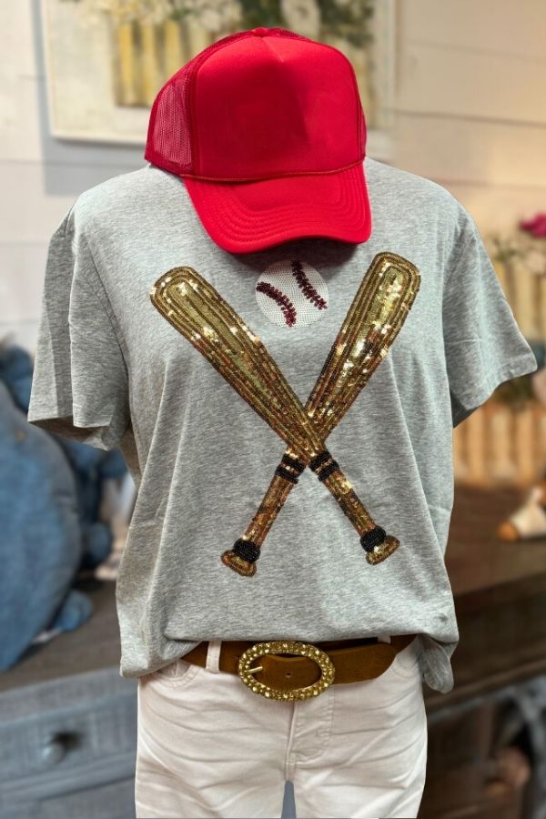 Baseball Sequin Cotton Tee