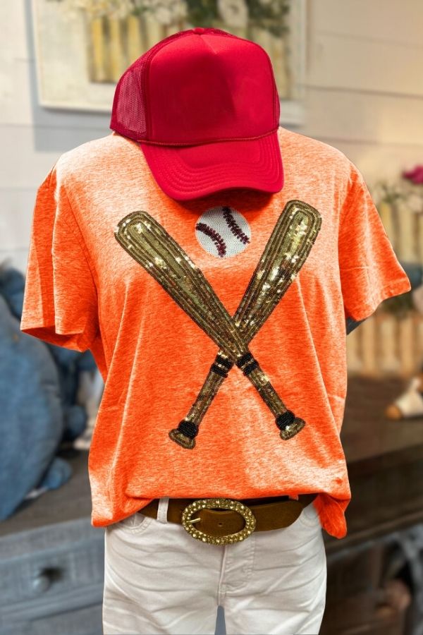 Baseball Sequin Cotton Tee