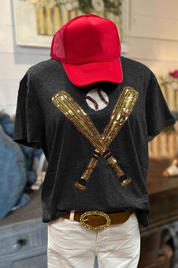 Baseball Sequin Cotton Tee