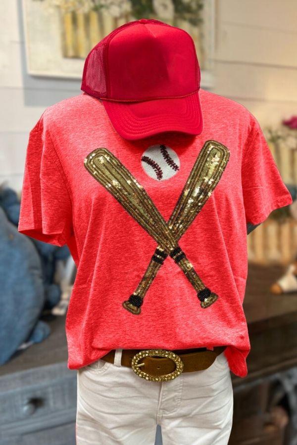 Baseball Sequin Cotton Tee