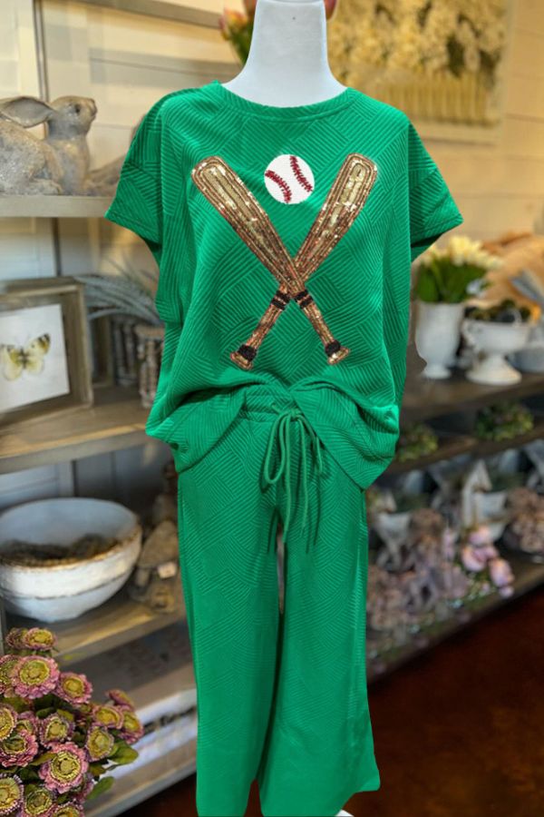 Baseball Sequin Quilted Set