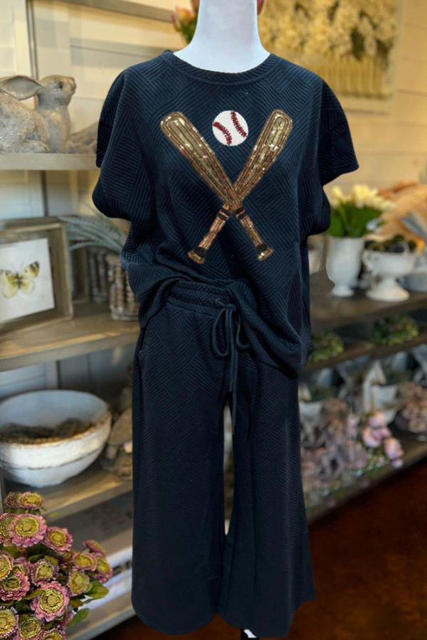 Baseball Sequin Quilted Set