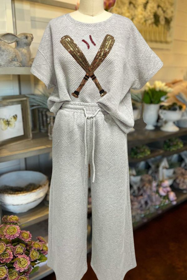 Baseball Sequin Quilted Set