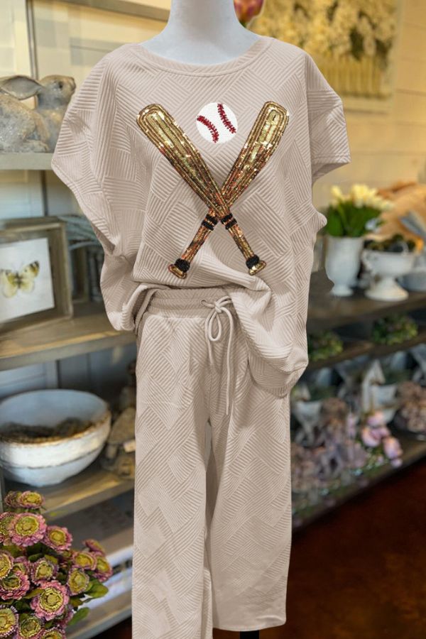 Baseball Sequin Quilted Set