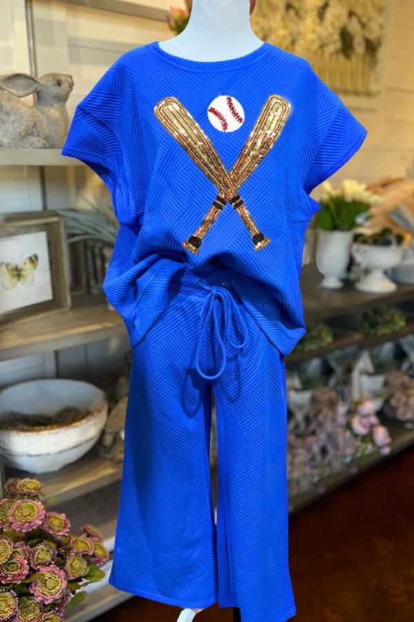 Baseball Sequin Quilted Set