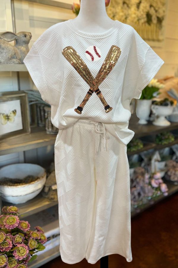 Baseball Sequin Quilted Set