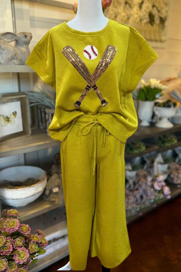 Baseball Sequin Quilted Set