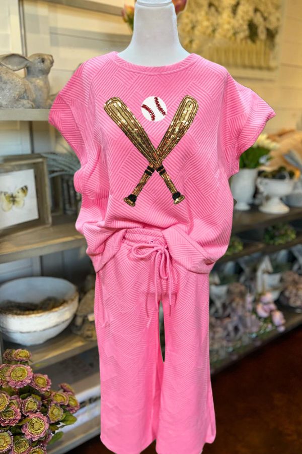 Baseball Sequin Quilted Set