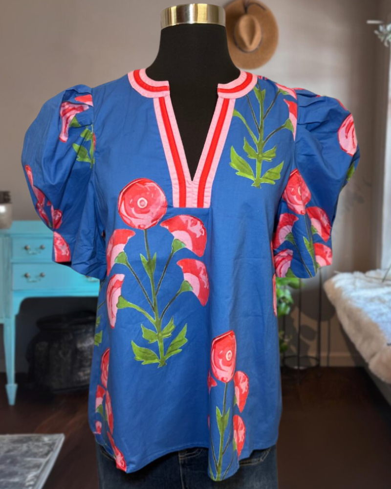 Victorian Poppy Puff Sleeve Blouse