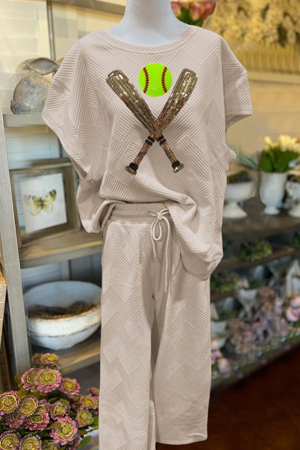 SoftBall Sequin Quilted Set