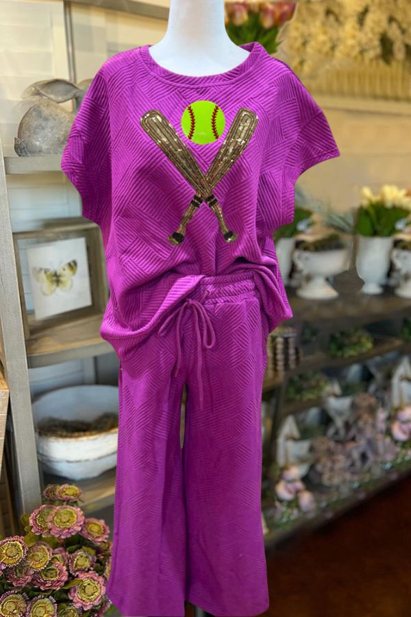 SoftBall Sequin Quilted Set