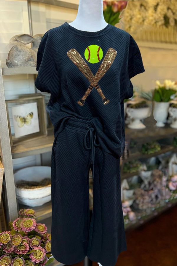 SoftBall Sequin Quilted Set