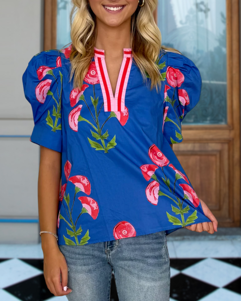 Victorian Poppy Puff Sleeve Blouse