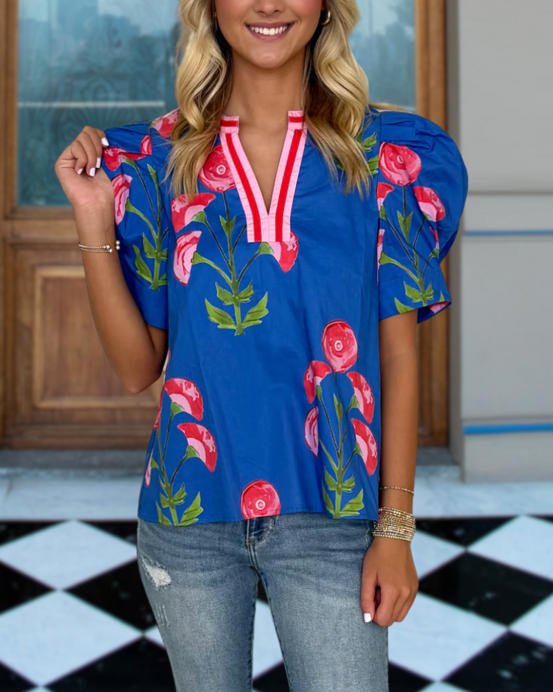 Victorian Poppy Puff Sleeve Blouse