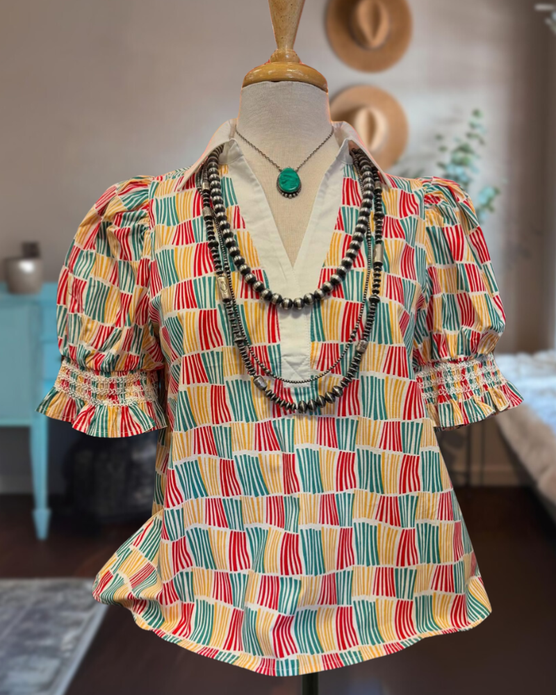 Optical Illusion Print Fun Top