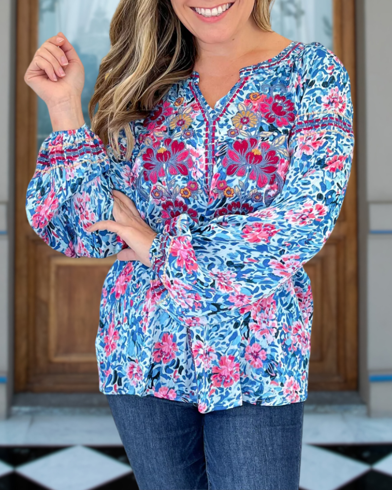 Embroidered Floral Blouse