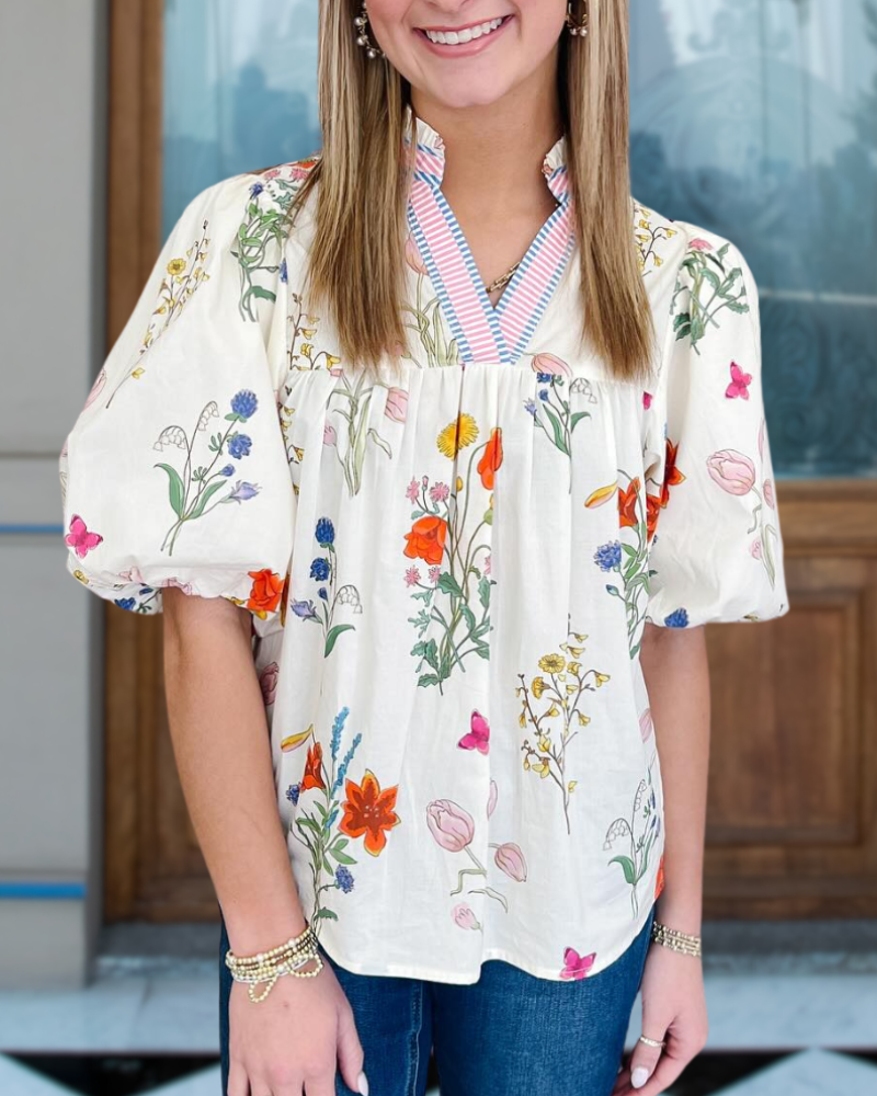Pastoral Floral Blouse